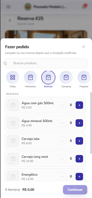 Pedido na lanchonete pelo app