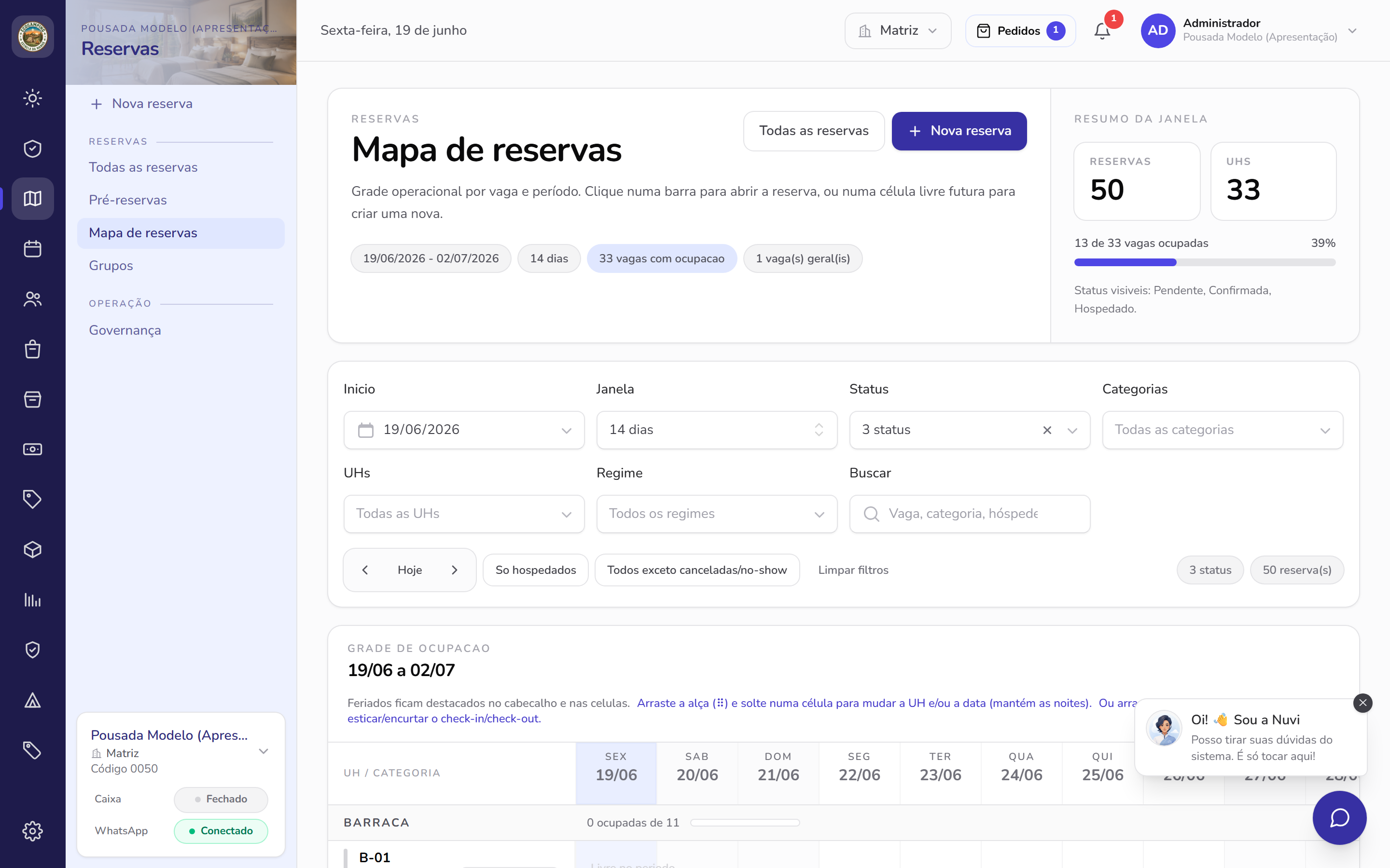 Mapa do camping no CampFlow