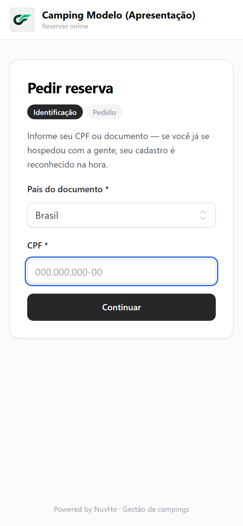 Reserva online pelo celular